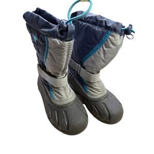 Sorel Kids Flurry Boots Little Kid 1 Winter Snow Gray Blue Waterproof Insulated